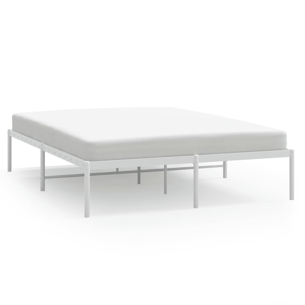 Sengeramme i metall hvit 140x190 cm