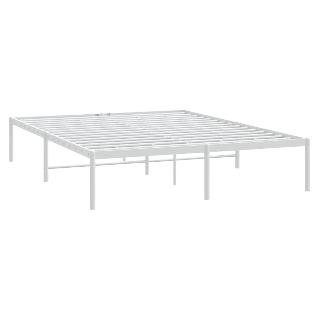 Sengeramme i metall hvit 140x190 cm