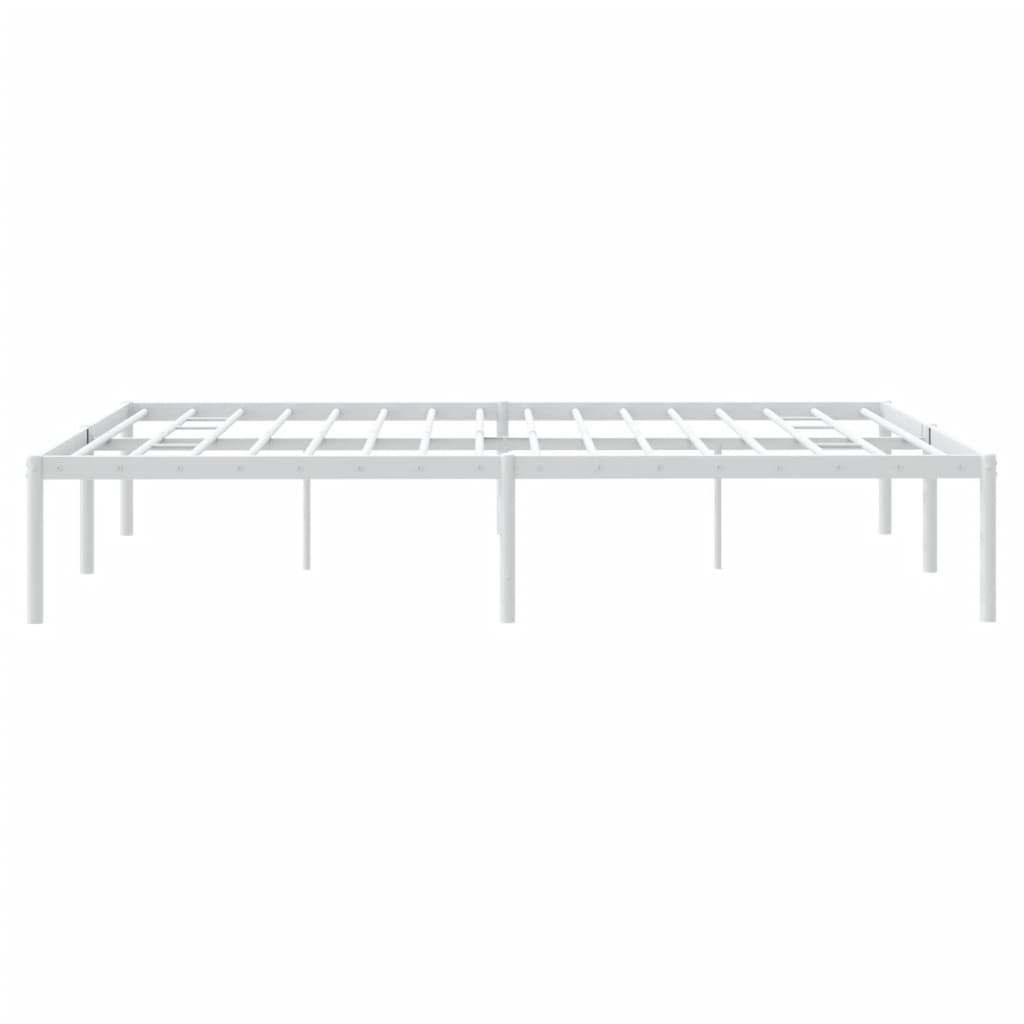 Sengeramme i metall hvit 140x190 cm