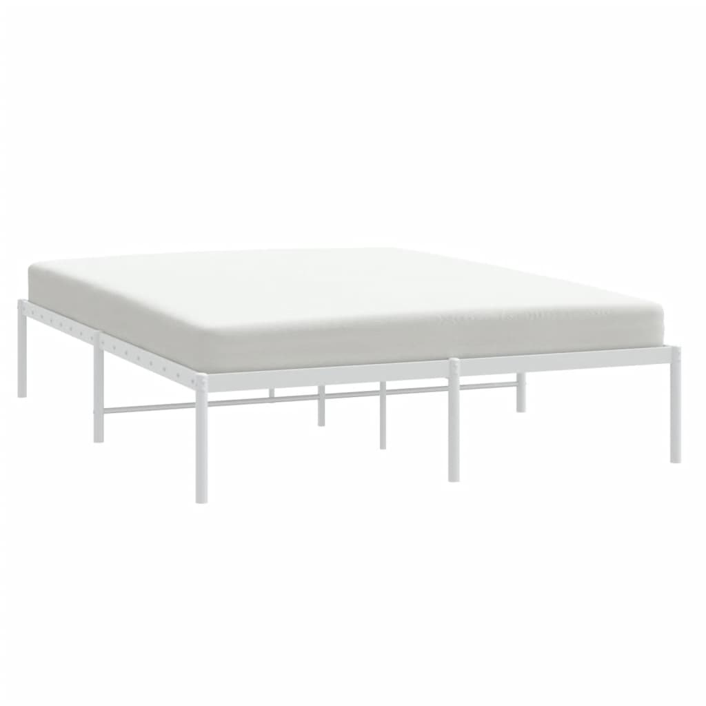 Sengeramme i metall hvit 140x200 cm