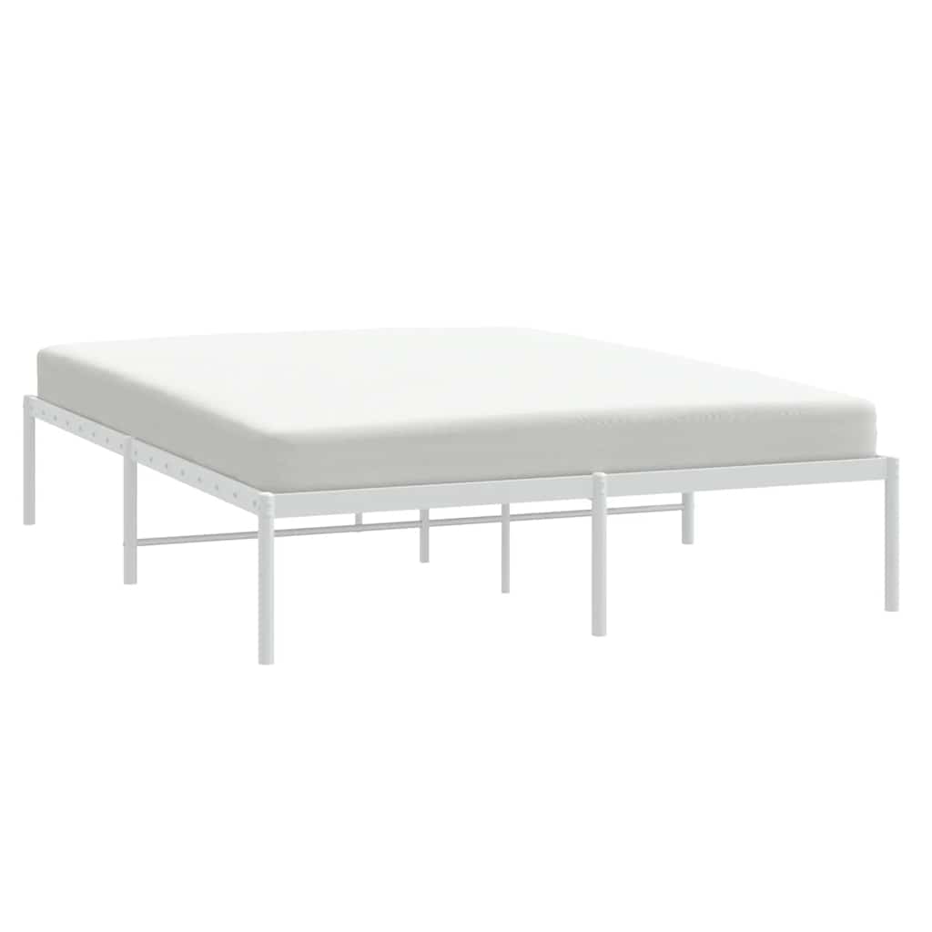 Sengeramme i metall hvit 150x200 cm