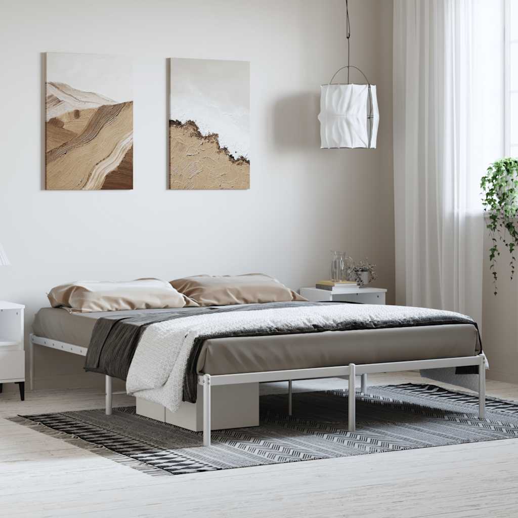 Sengeramme i metall hvit 150x200 cm