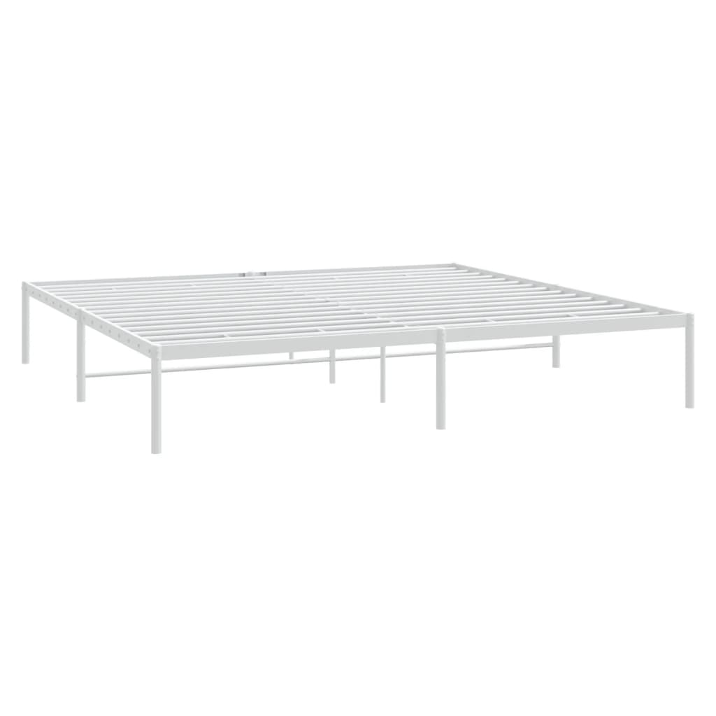 Sengeramme i metall hvit 180x200 cm
