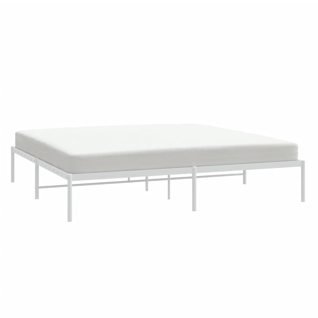 Sengeramme i metall hvit 183x213 cm