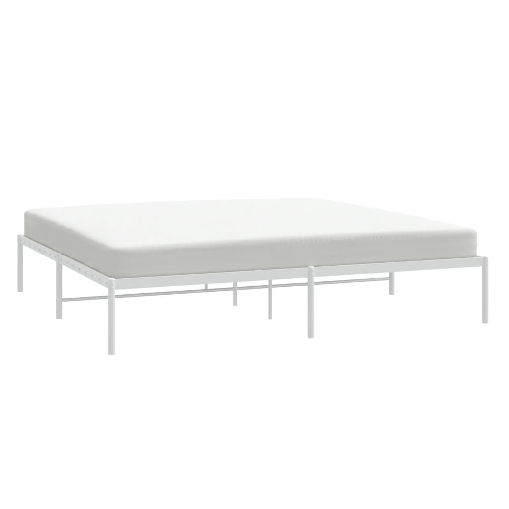 Sengeramme i metall hvit 193x203 cm