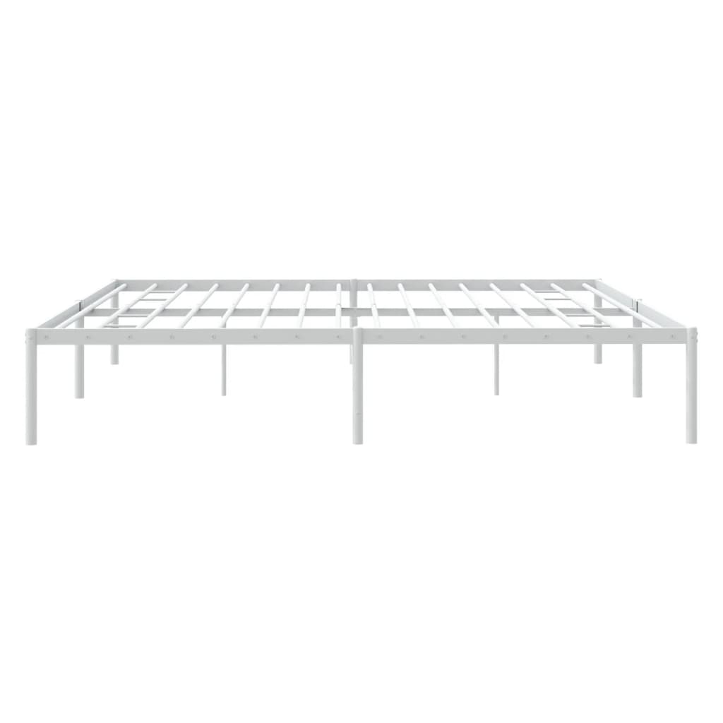 Sengeramme i metall hvit 200x200 cm