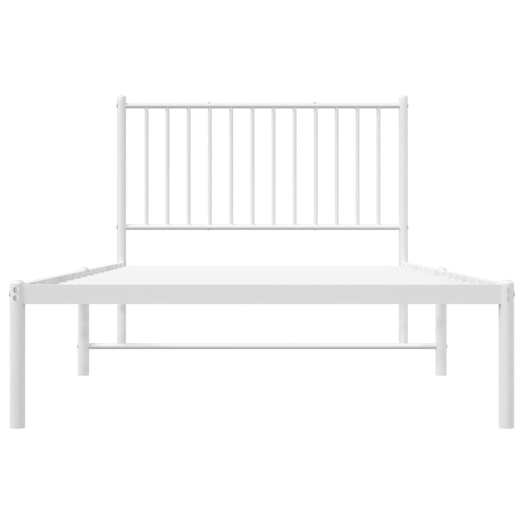 Sengeramme i metall med hodegavl hvit 100x200 cm
