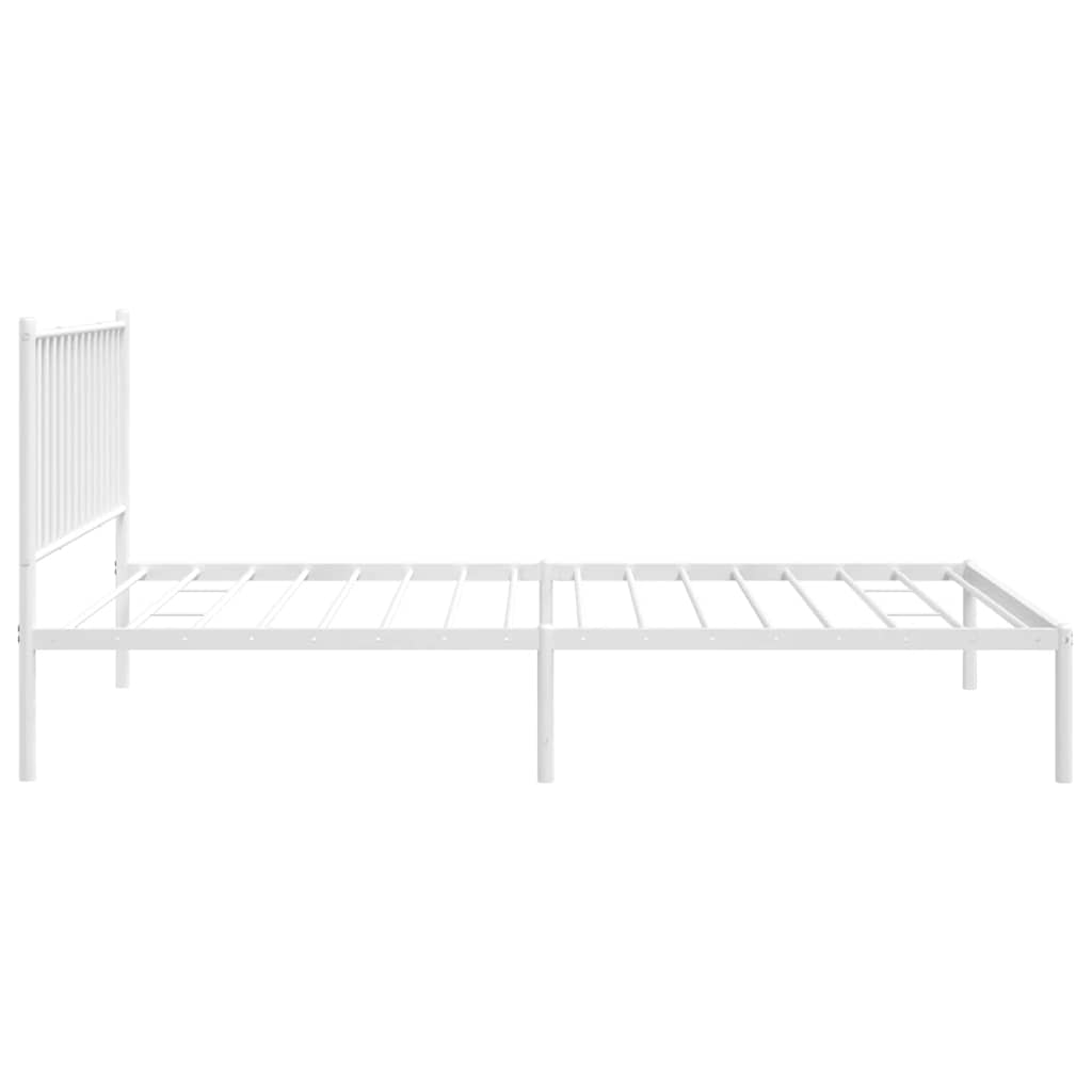 Sengeramme i metall med hodegavl hvit 107x203 cm