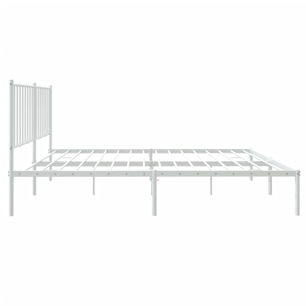 Sengeramme i metall med hodegavl hvit 140x190 cm