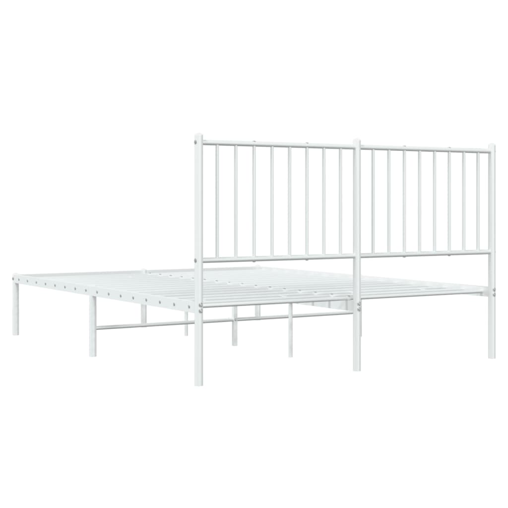 Sengeramme i metall med hodegavl hvit 140x190 cm