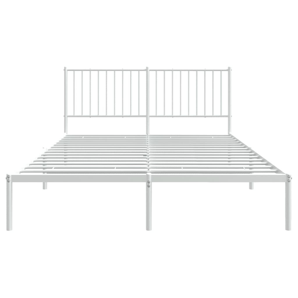 Sengeramme i metall med sengegavl hvit 160x200 cm