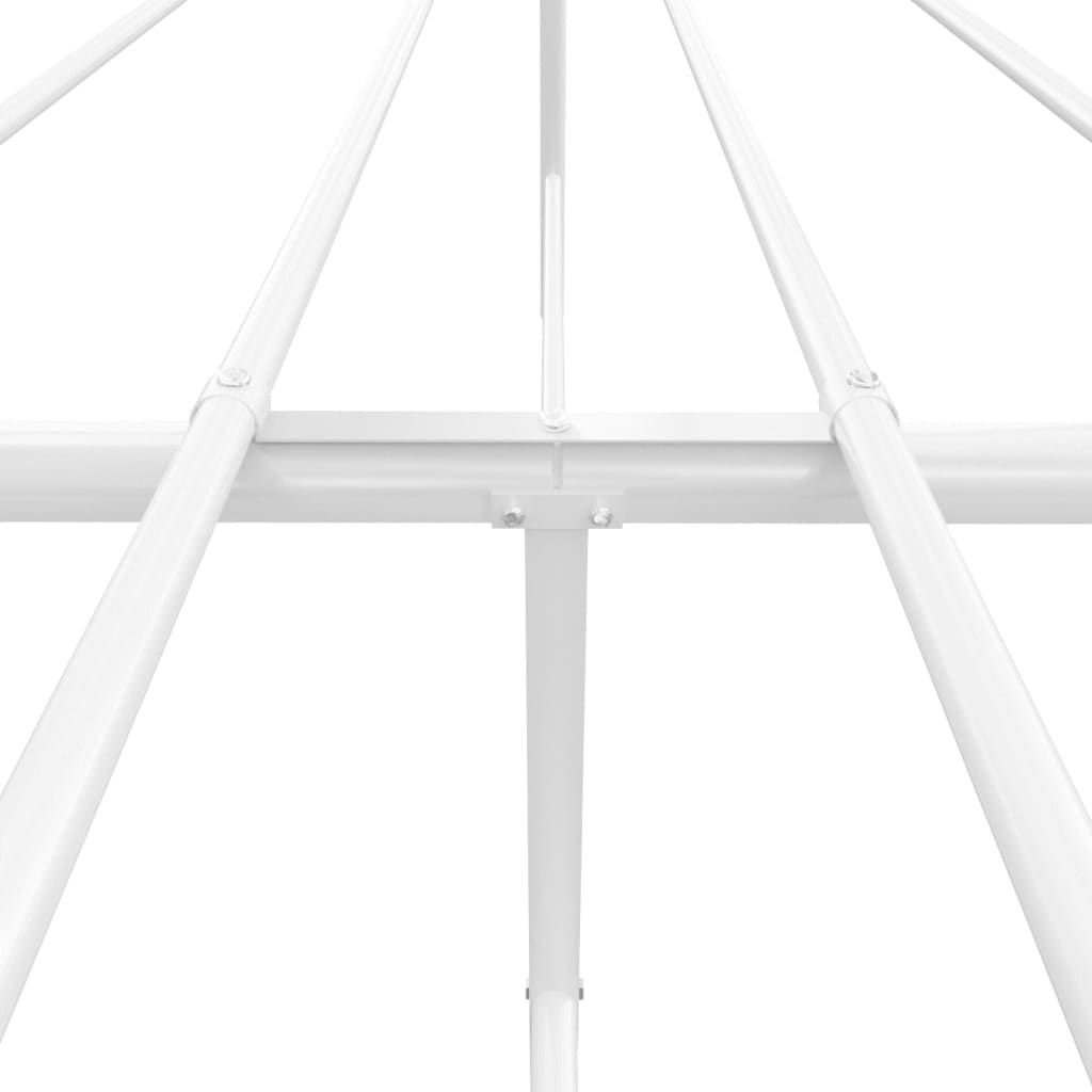 Sengeramme i metall med hode- og fotgavl hvit 120x200 cm