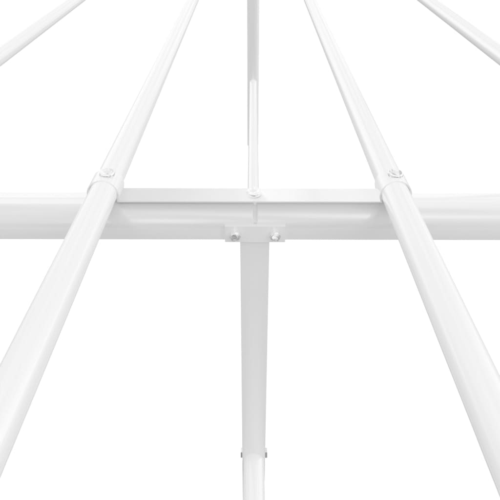 Sengeramme i metall med hode- og fotgavl hvit 140x190 cm
