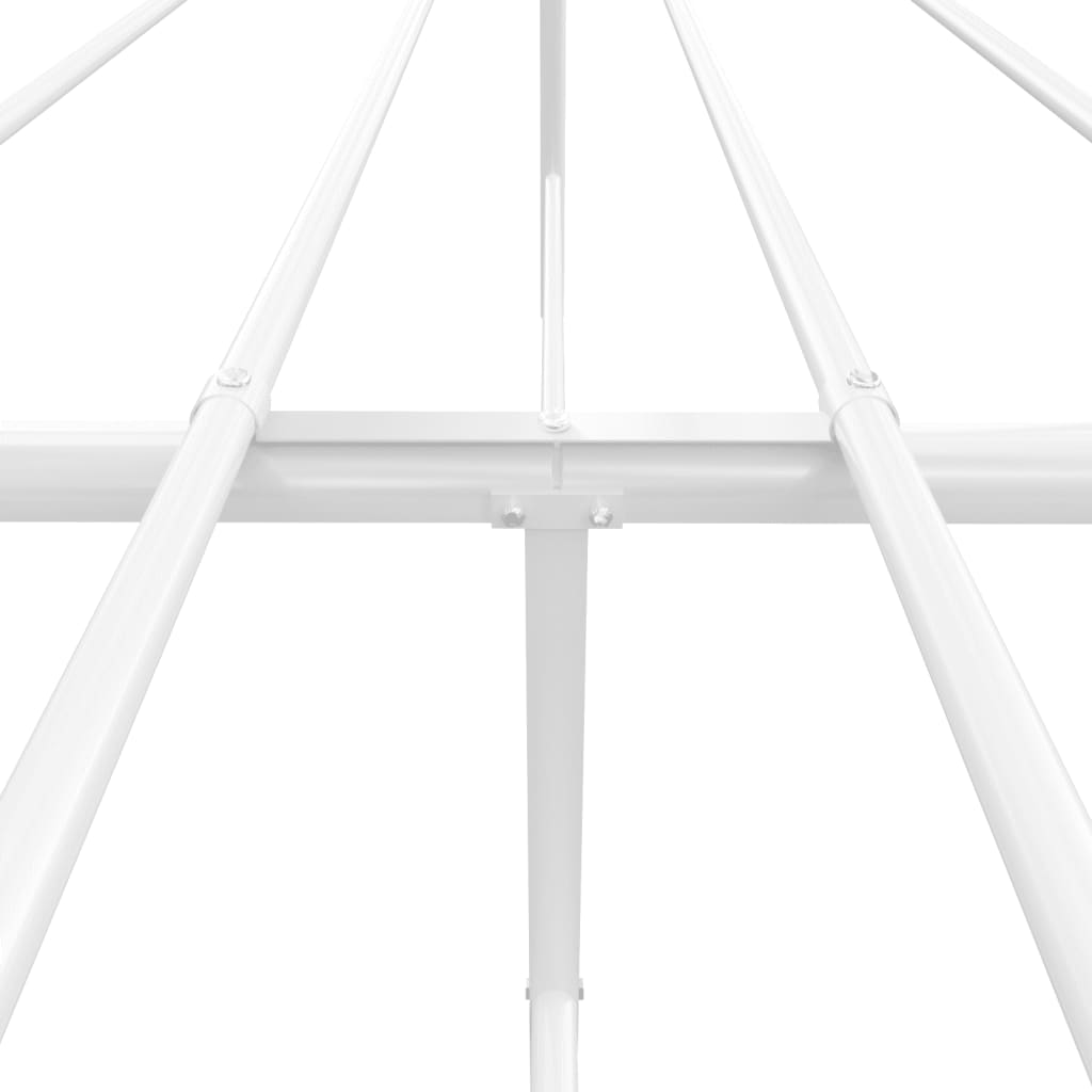 Sengeramme i metall med hode- og fotgavl hvit 150x200 cm