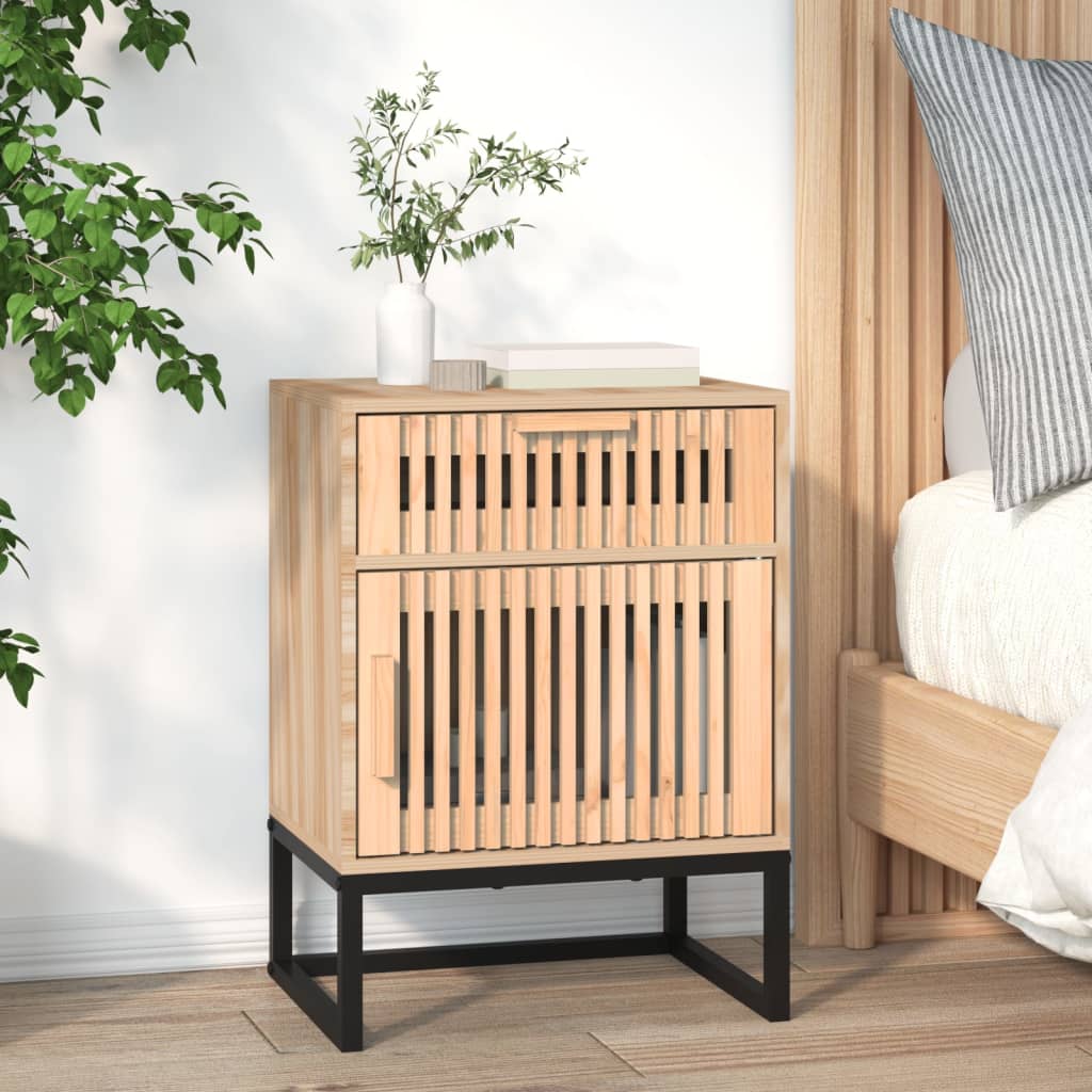 Nattbord 2 stk hvit 40x30x55,5 cm konstruert tre og jern