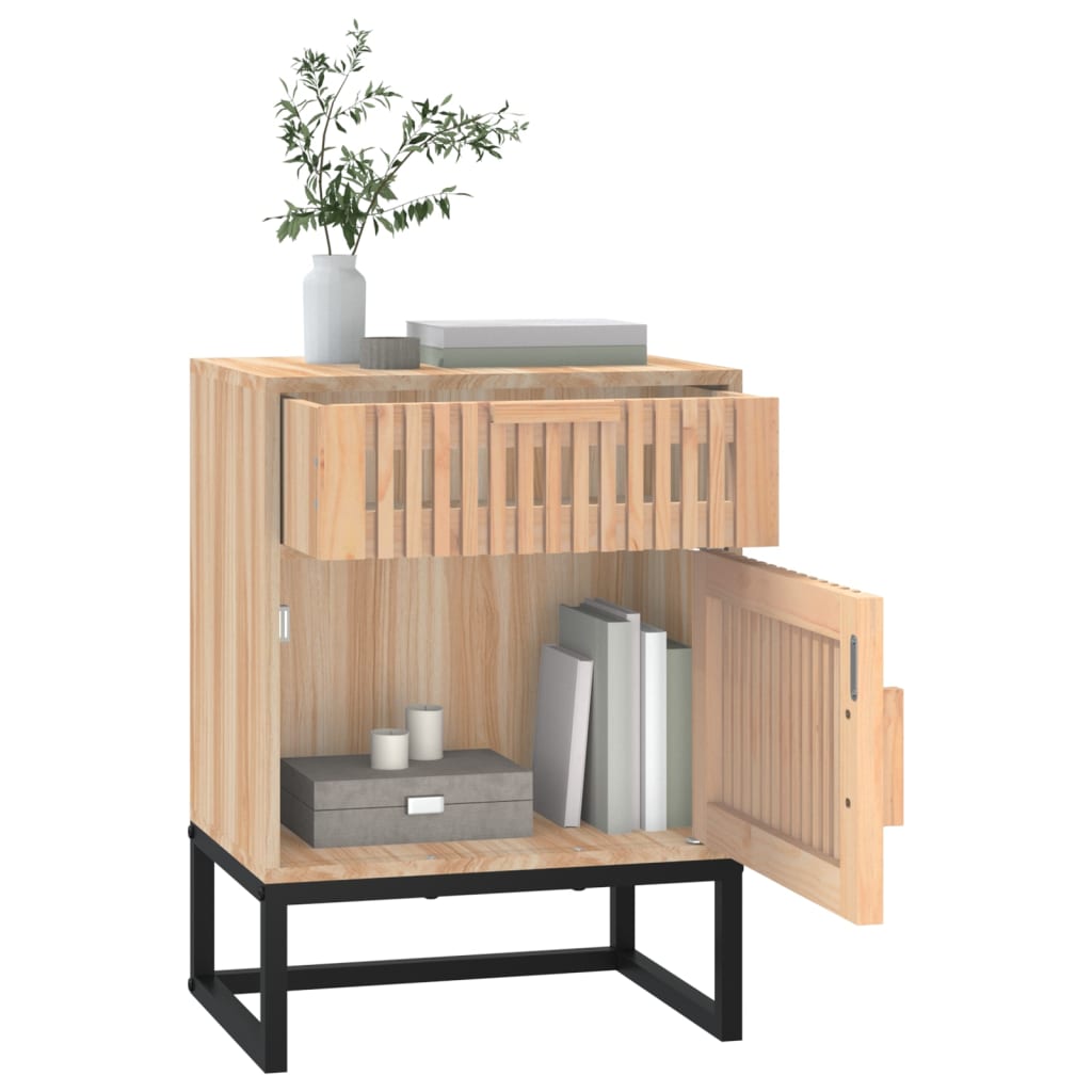 Nattbord 2 stk hvit 40x30x55,5 cm konstruert tre og jern