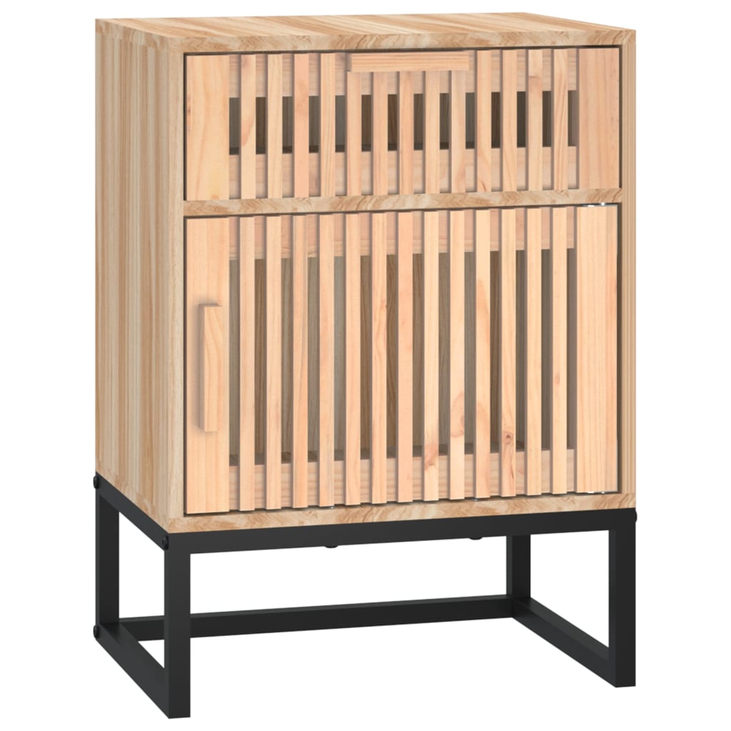 Nattbord 2 stk hvit 40x30x55,5 cm konstruert tre og jern