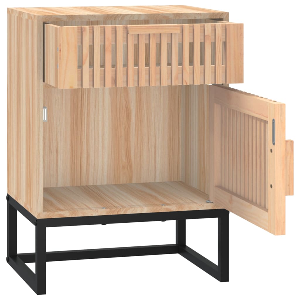Nattbord 2 stk hvit 40x30x55,5 cm konstruert tre og jern