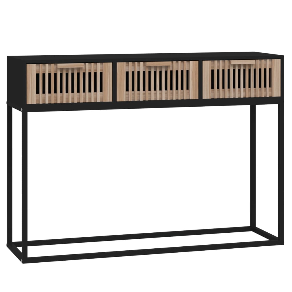 Konsollbord svart 105x30x75 cm konstruert tre og jern