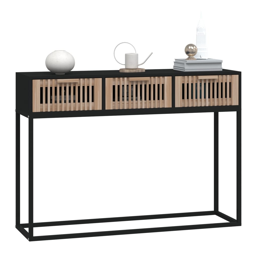 Konsollbord svart 105x30x75 cm konstruert tre og jern