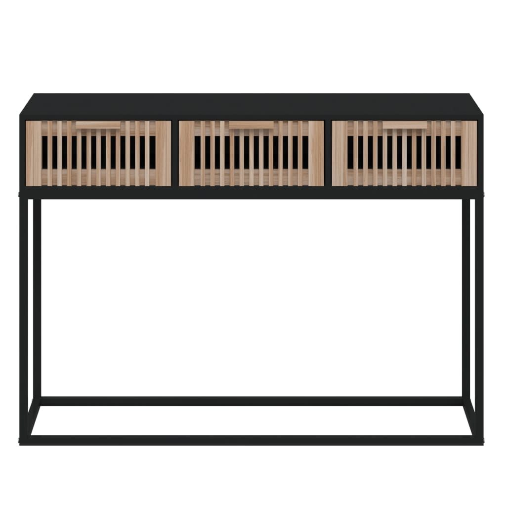 Konsollbord svart 105x30x75 cm konstruert tre og jern