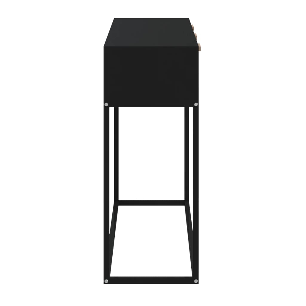 Konsollbord svart 105x30x75 cm konstruert tre og jern