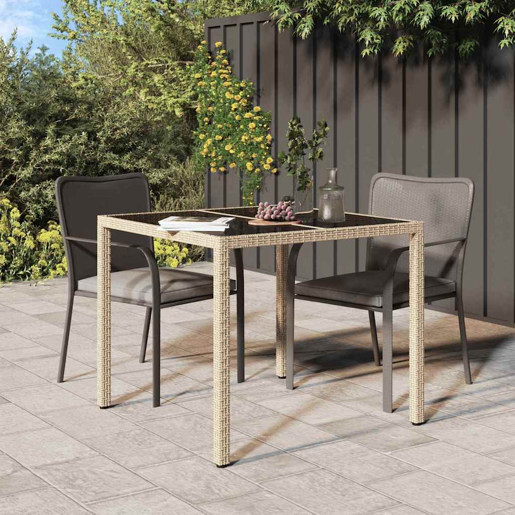 Hage middagbord Beige 90 x 90 x 75 cm Poly rattan