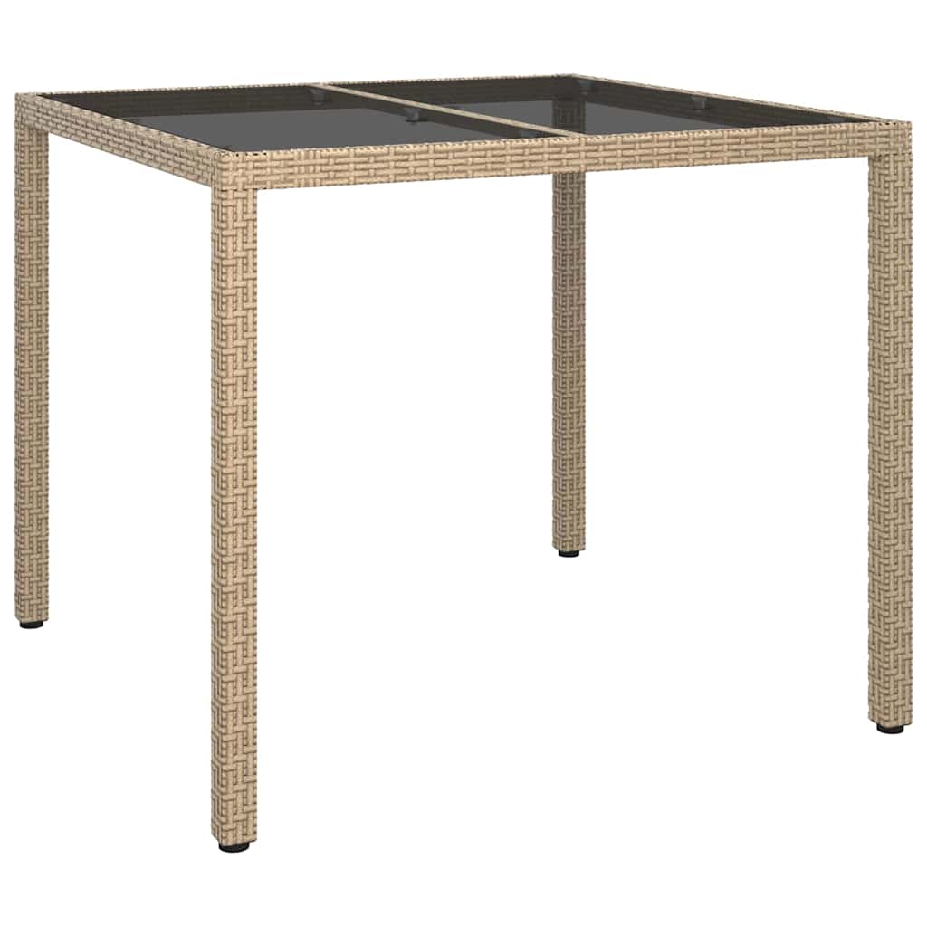 Hage middagbord Beige 90 x 90 x 75 cm Poly rattan