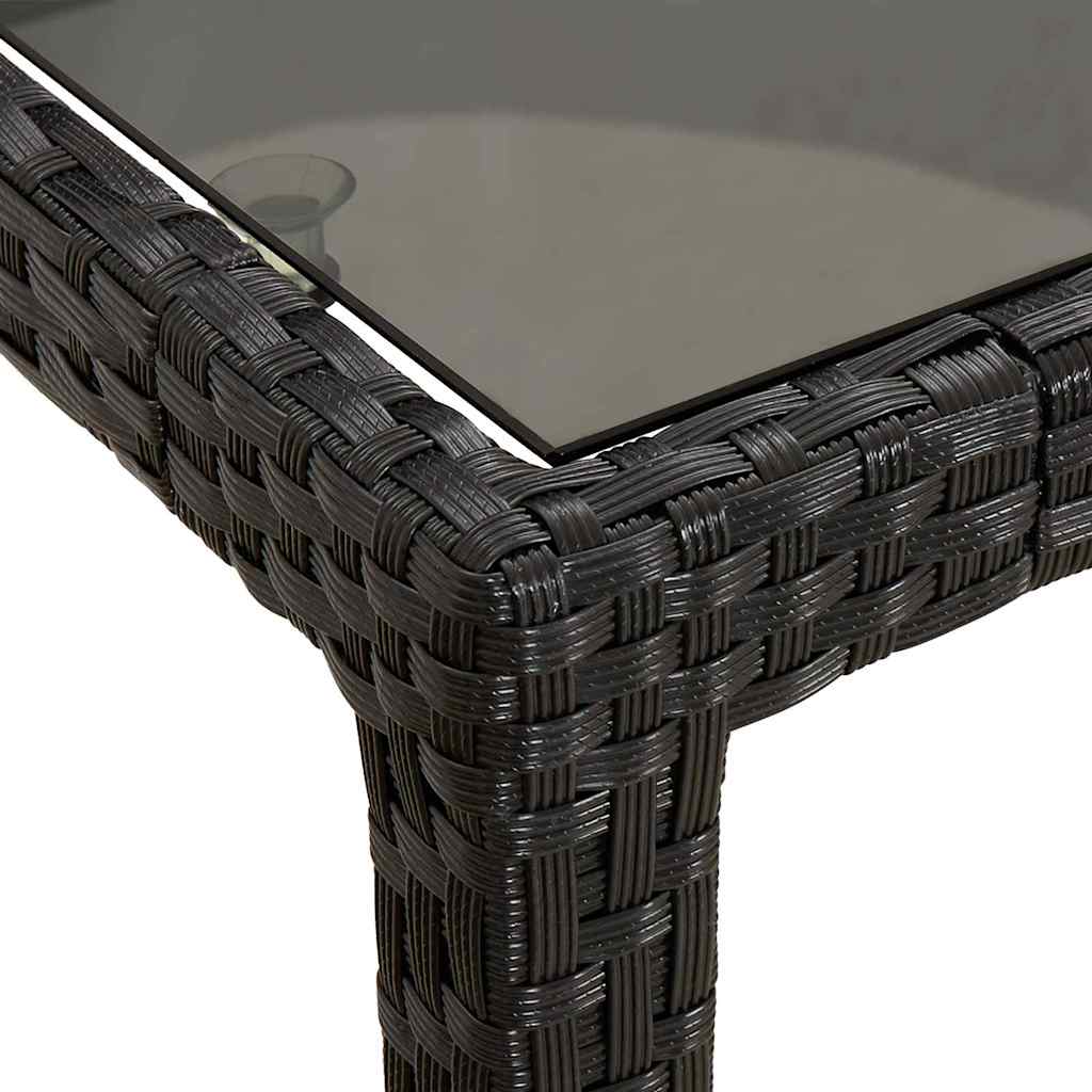 Hage middagbord Svart 150 x 90 x 75 cm Poly rattan