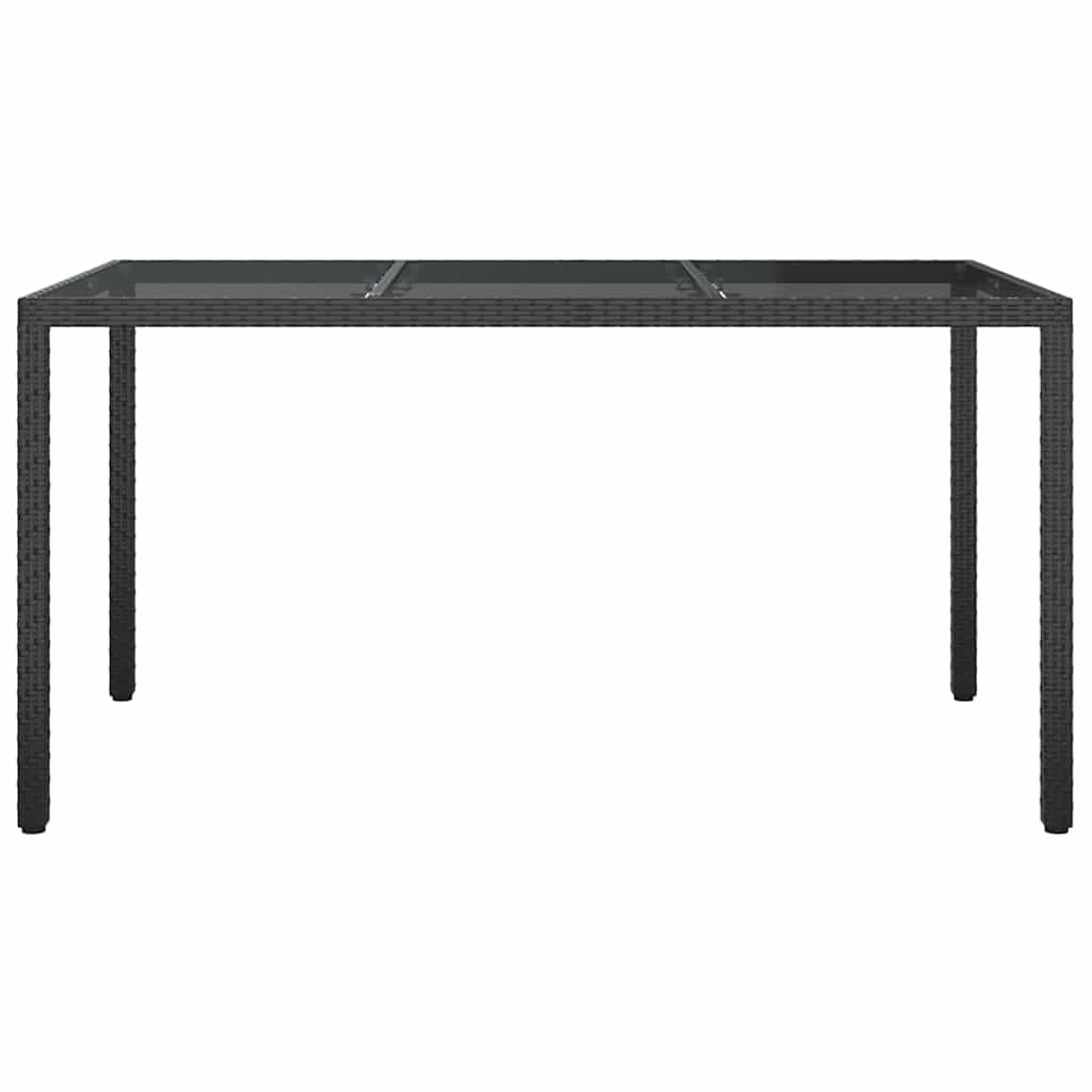 Hage middagbord Svart 150 x 90 x 75 cm Poly rattan