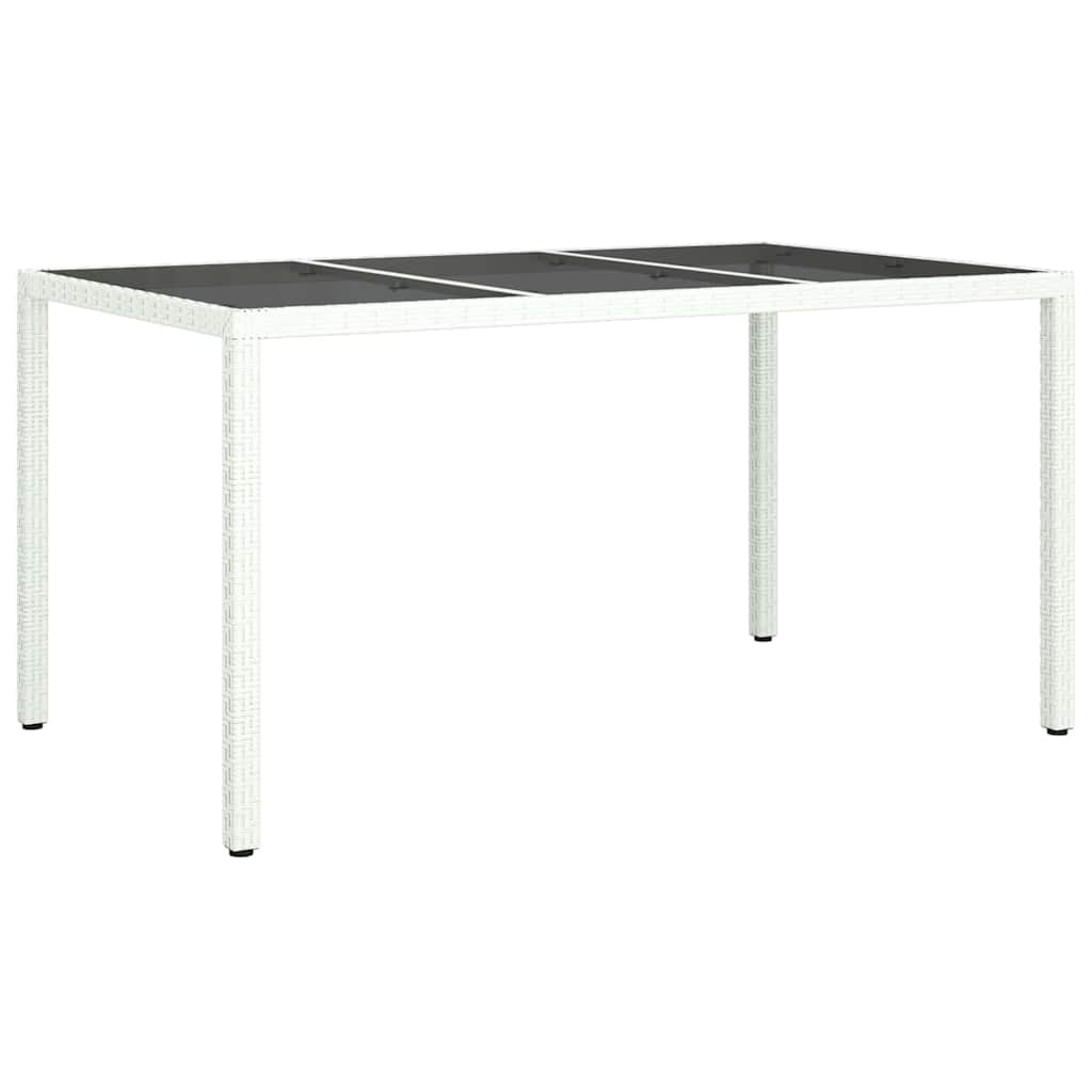 Hage middagbord Hvit 150 x 90 x 75 cm Poly rattan
