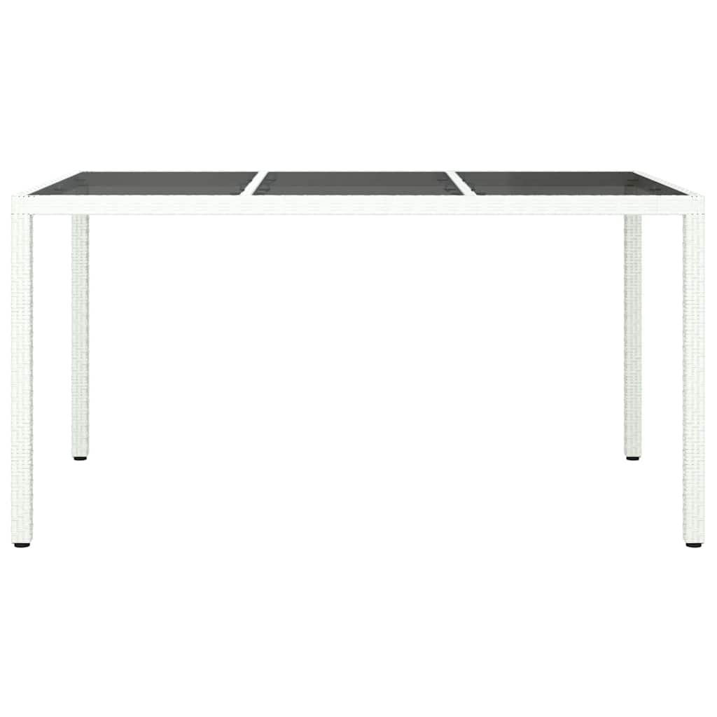 Hage middagbord Hvit 150 x 90 x 75 cm Poly rattan