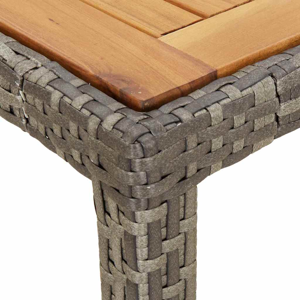 Hage middagbord Grå 150 x 90 x 75 cm Poly rattan