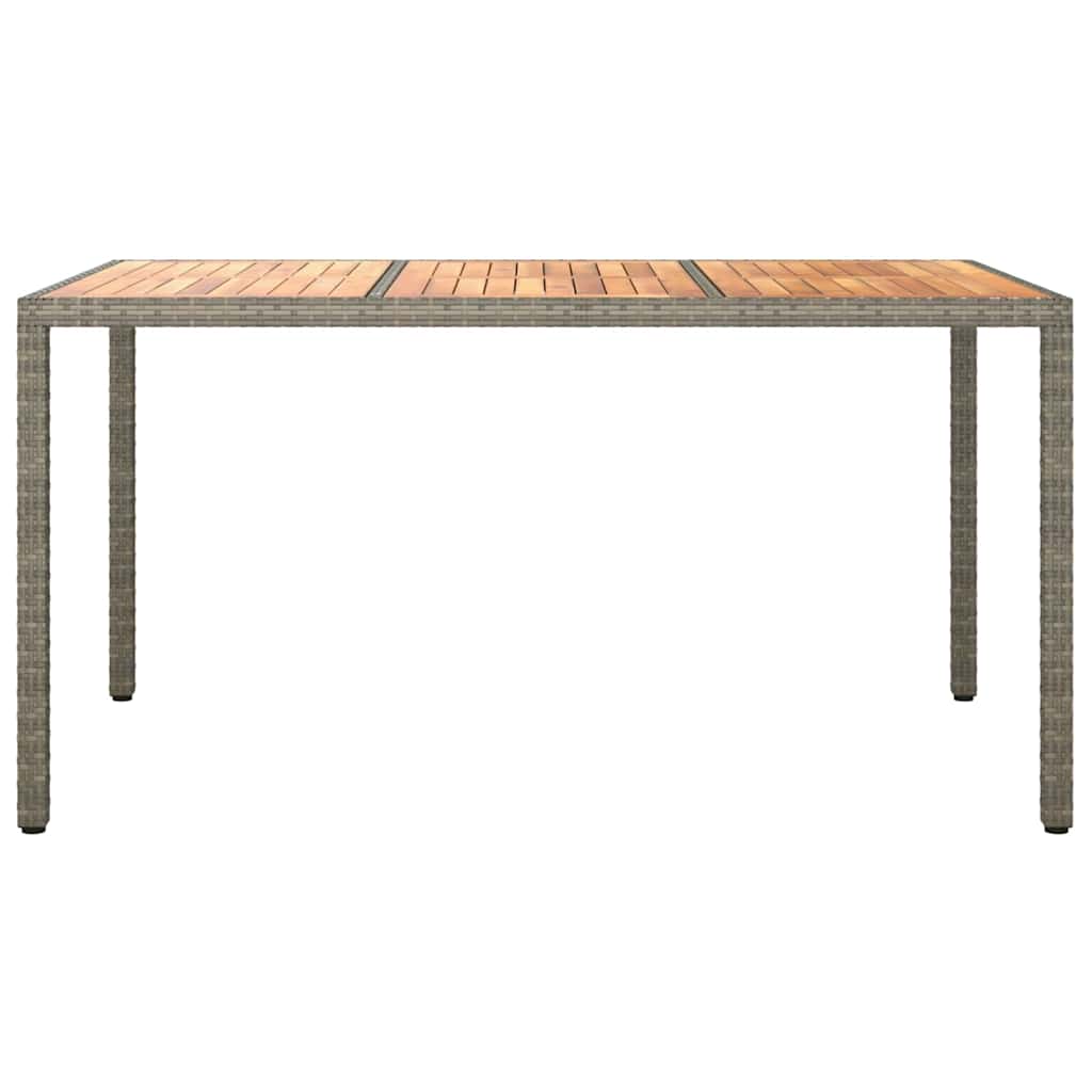 Hage middagbord Grå 150 x 90 x 75 cm Poly rattan
