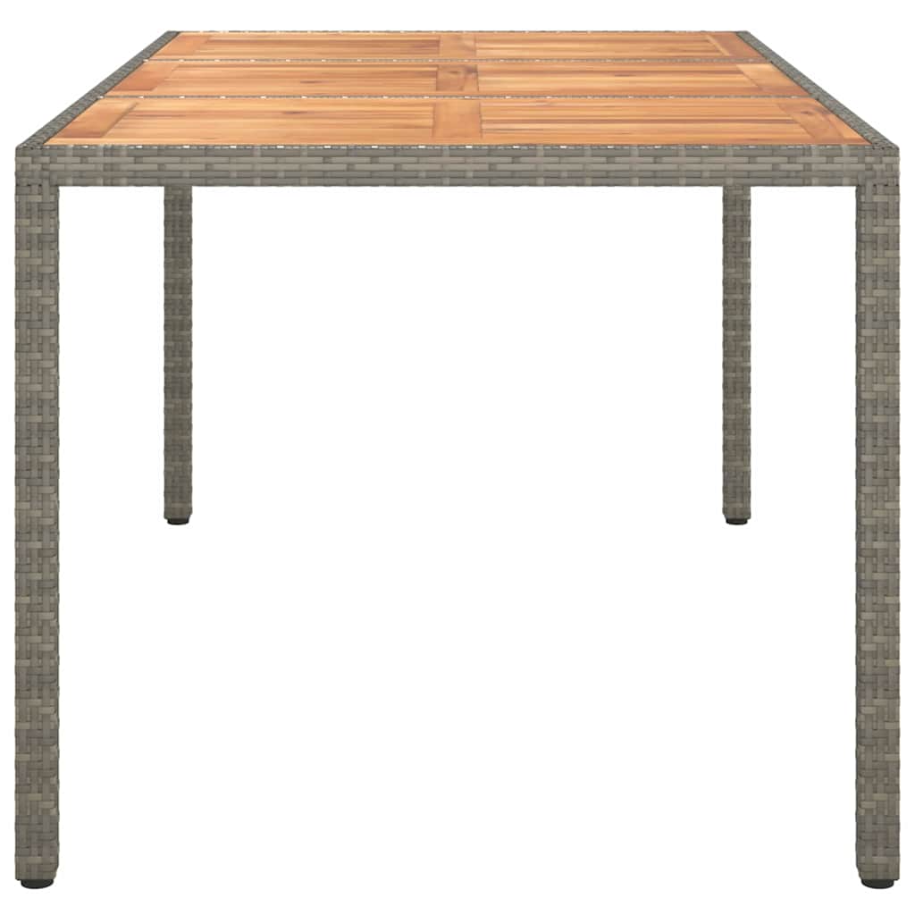 Hage middagbord Grå 150 x 90 x 75 cm Poly rattan