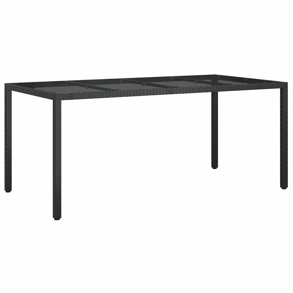 Hage middagbord Svart 190 x 90 x 75 cm Poly rattan