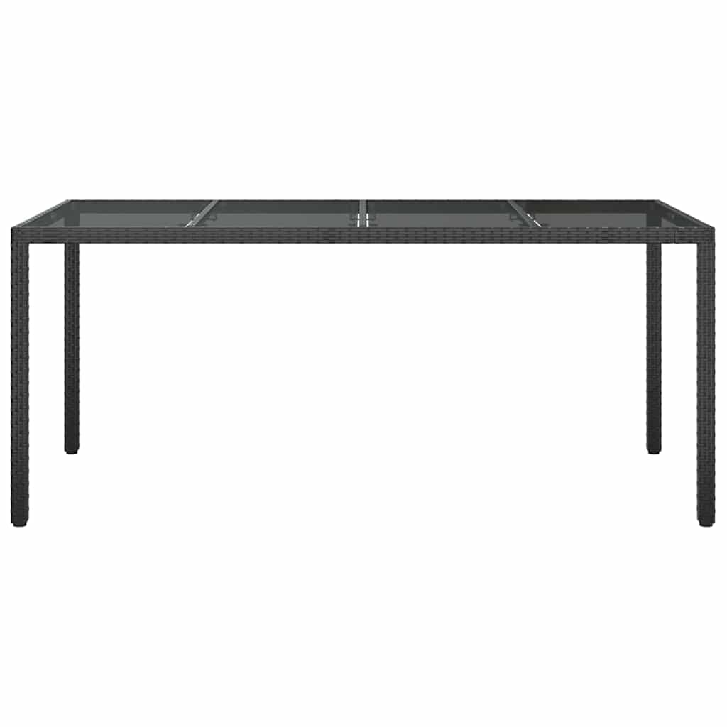 Hage middagbord Svart 190 x 90 x 75 cm Poly rattan