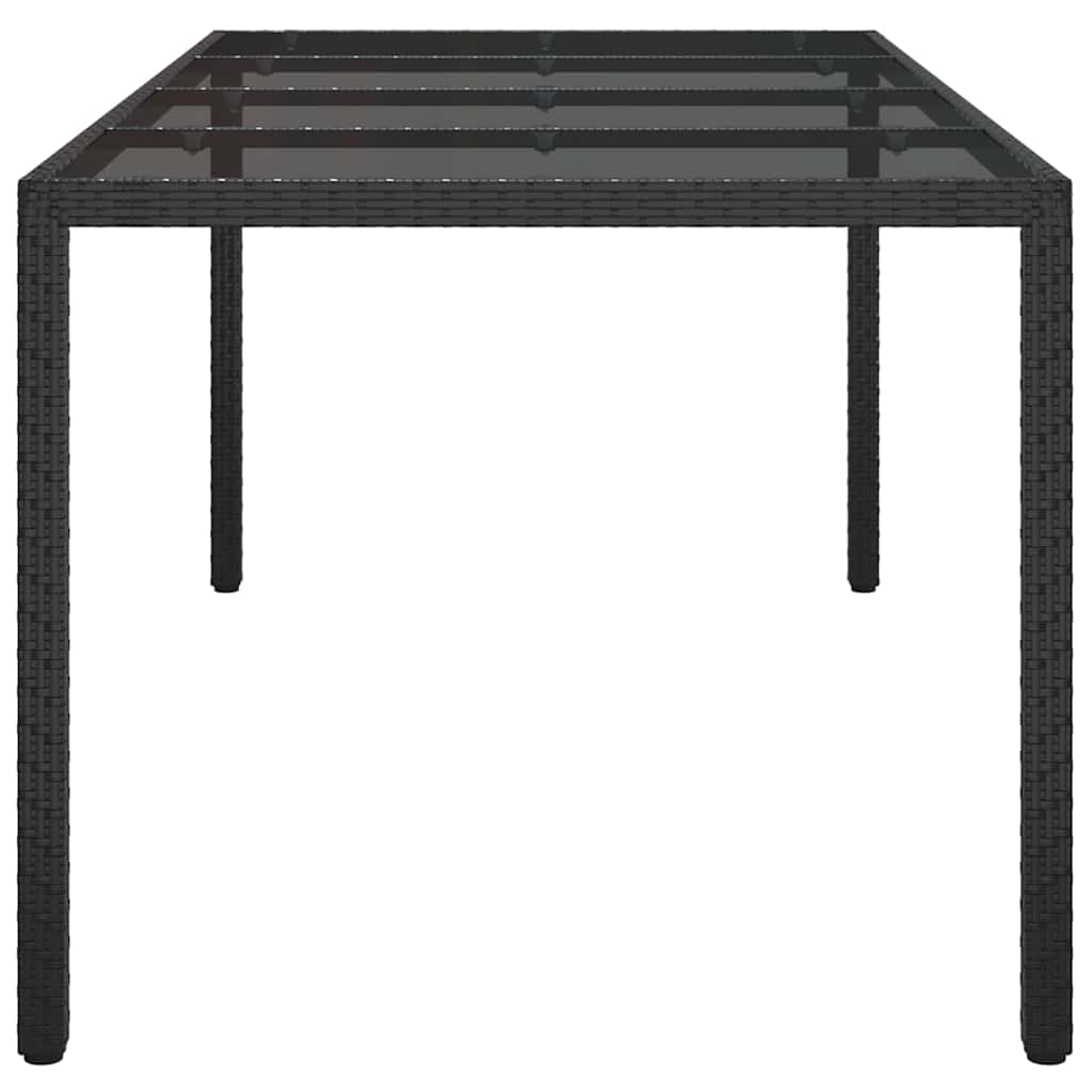 Hage middagbord Svart 190 x 90 x 75 cm Poly rattan