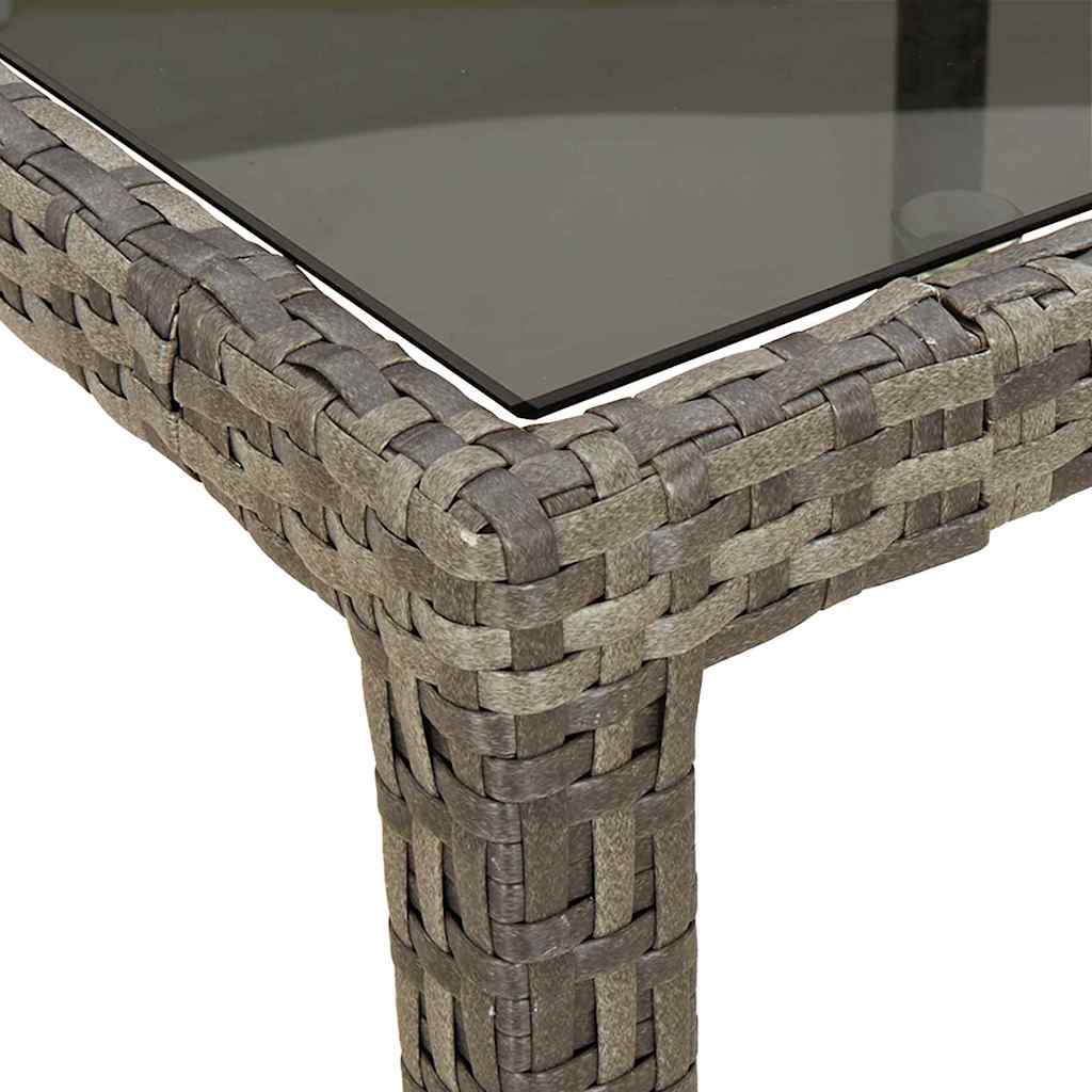 Hage middagbord Grå 190 x 90 x 75 cm Poly rattan