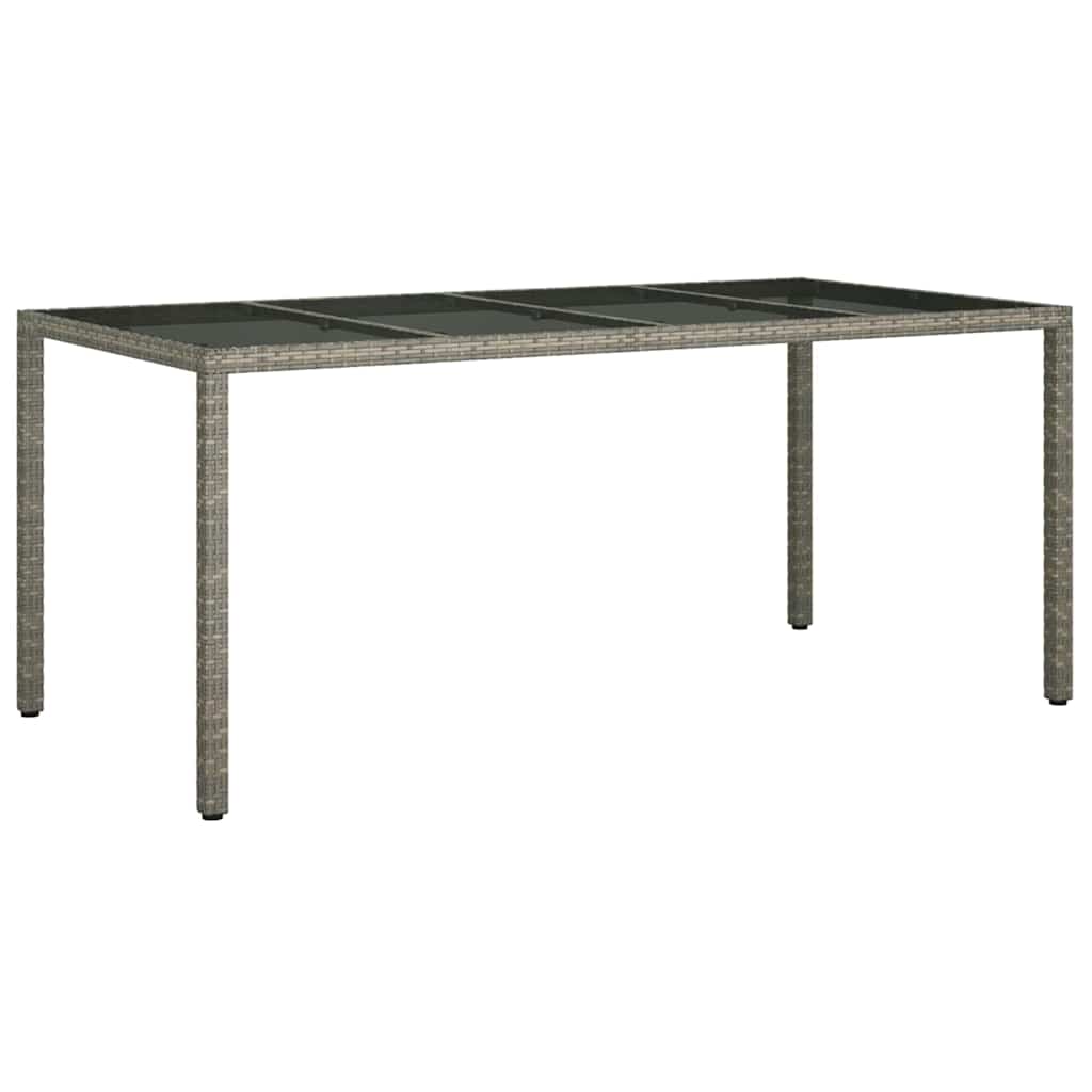Hage middagbord Grå 190 x 90 x 75 cm Poly rattan