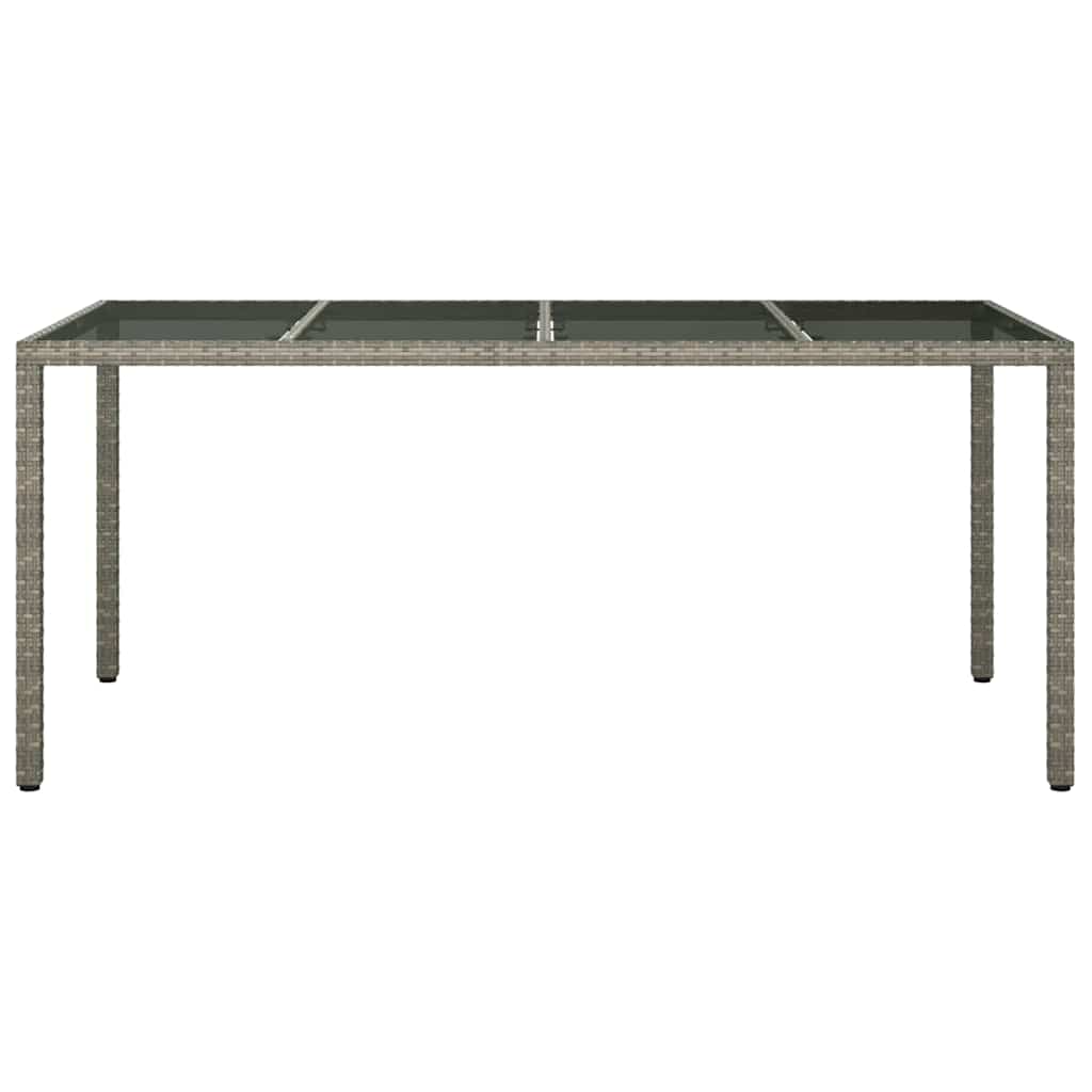 Hage middagbord Grå 190 x 90 x 75 cm Poly rattan