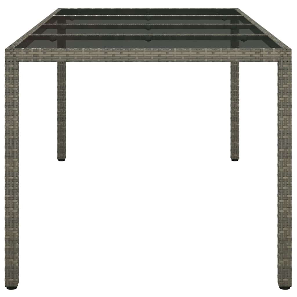 Hage middagbord Grå 190 x 90 x 75 cm Poly rattan