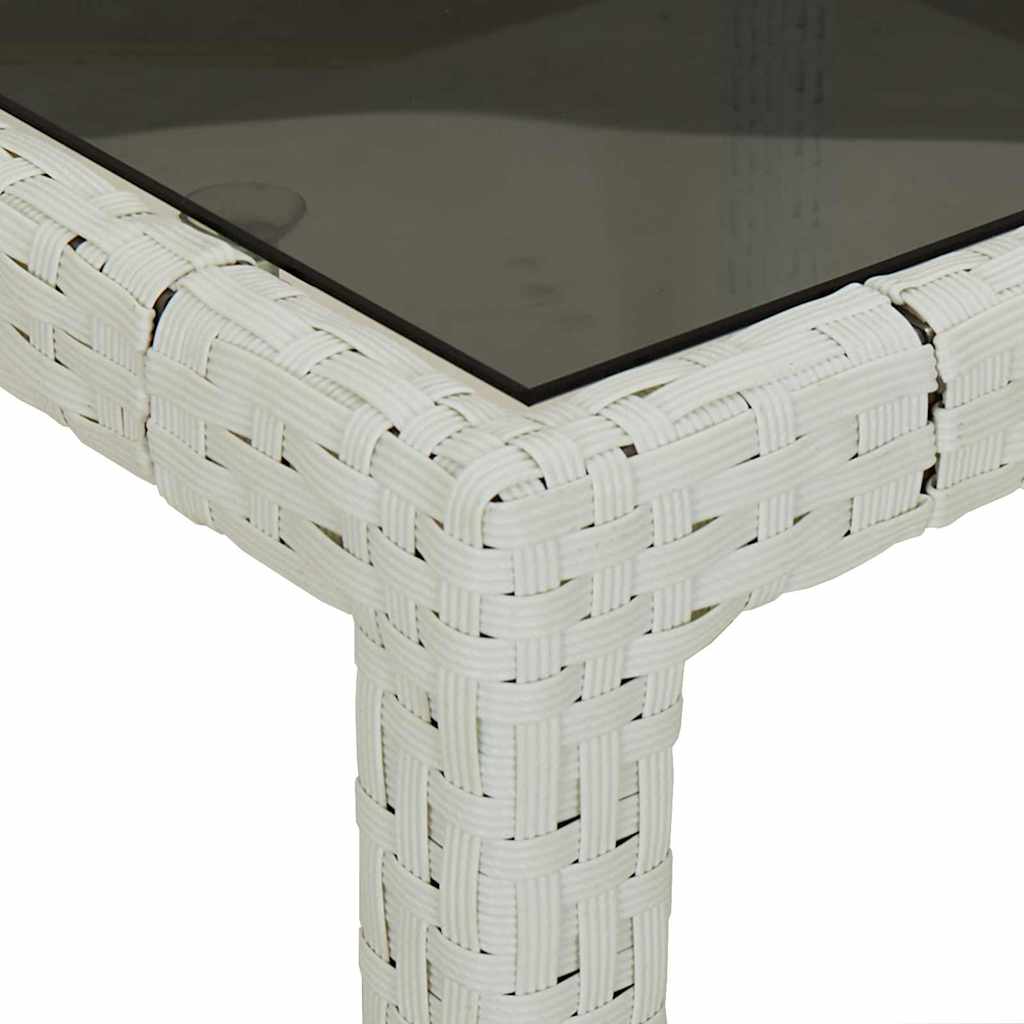 Hage middagbord Hvit 190 x 90 x 75 cm Poly rattan