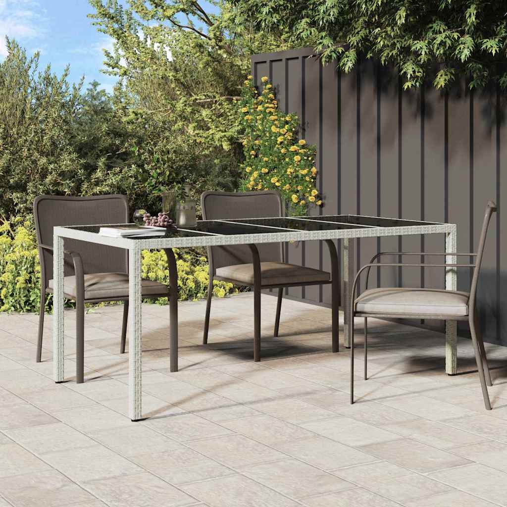 Hage middagbord Hvit 190 x 90 x 75 cm Poly rattan
