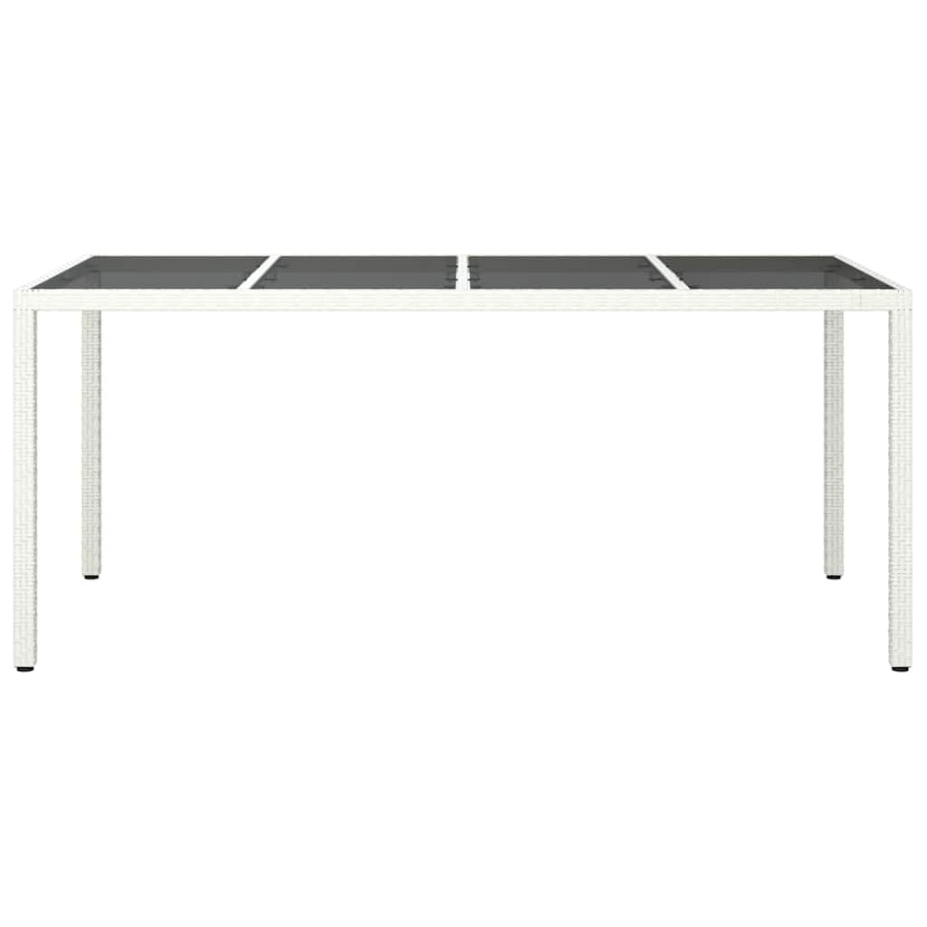 Hage middagbord Hvit 190 x 90 x 75 cm Poly rattan