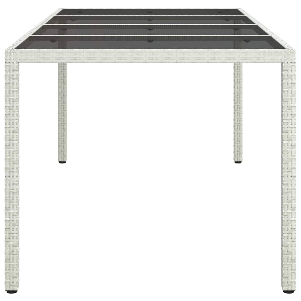 Hage middagbord Hvit 190 x 90 x 75 cm Poly rattan