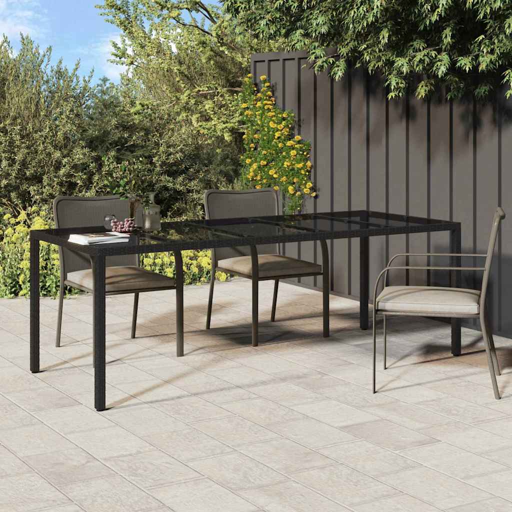Hage middagbord Ren svart 250 x 100 x 75 cm Poly rattan