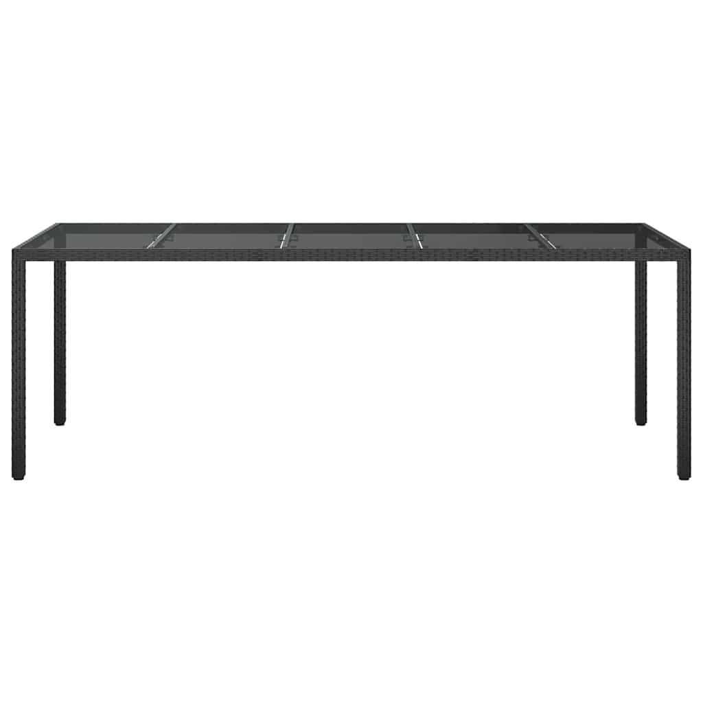 Hage middagbord Ren svart 250 x 100 x 75 cm Poly rattan