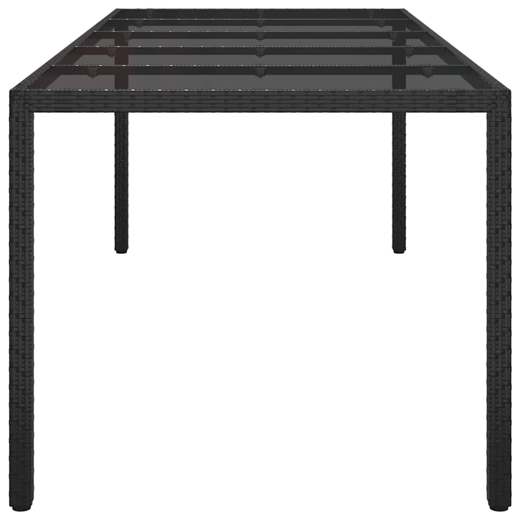 Hage middagbord Ren svart 250 x 100 x 75 cm Poly rattan
