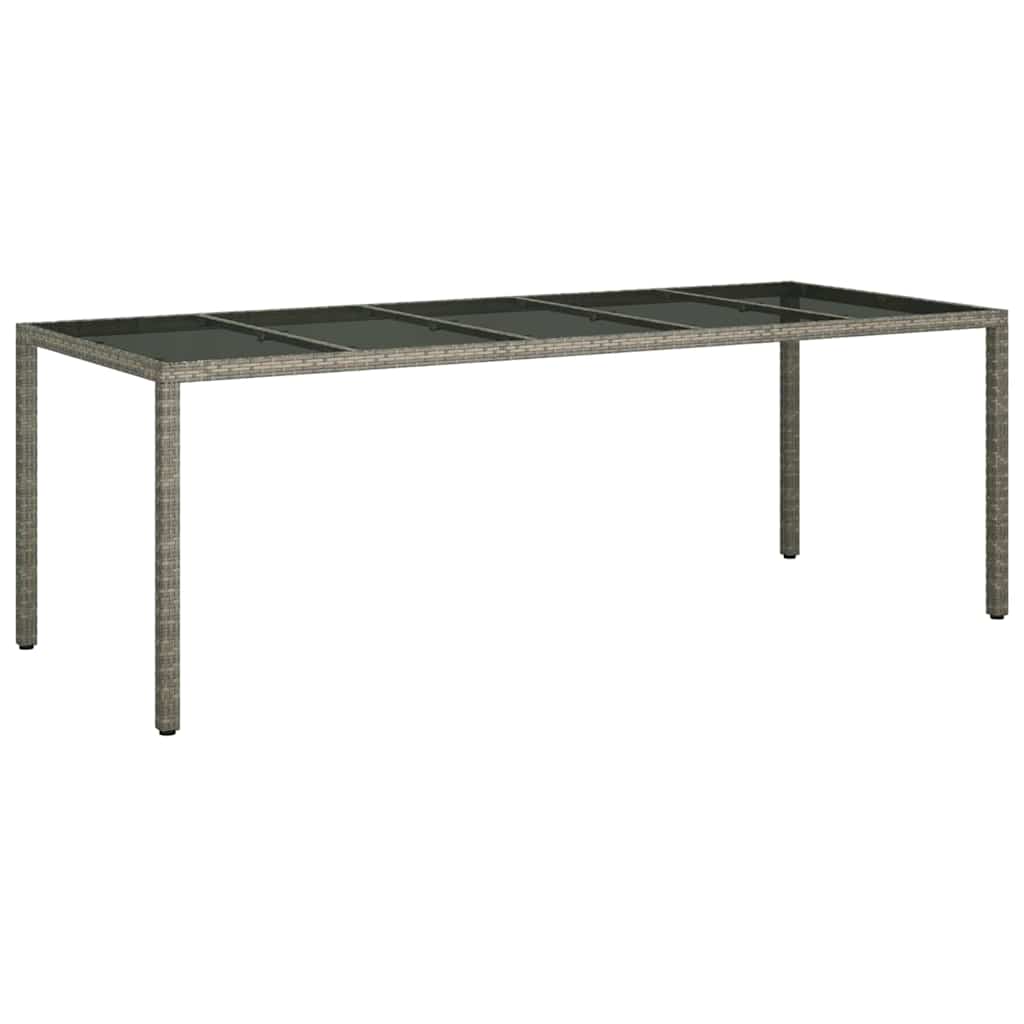 Hage middagbord Grå 250 x 100 x 75 cm Poly rattan